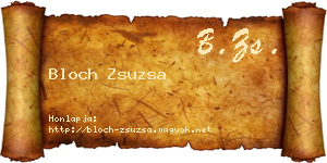 Bloch Zsuzsa névjegykártya